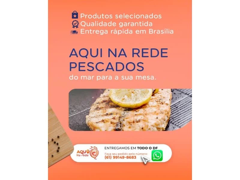 Pescados saborosos e produtos selecionados